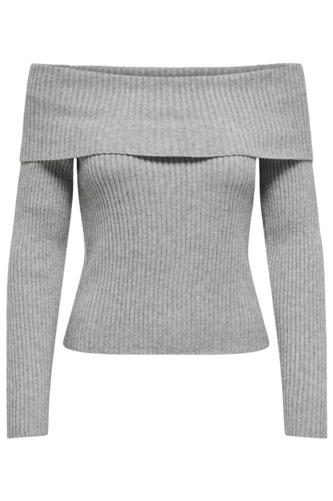 ONLKATIA LIFE LS OFF SHOULDER KNT N 15311830 ULTIMARTE GREY/MELANGE